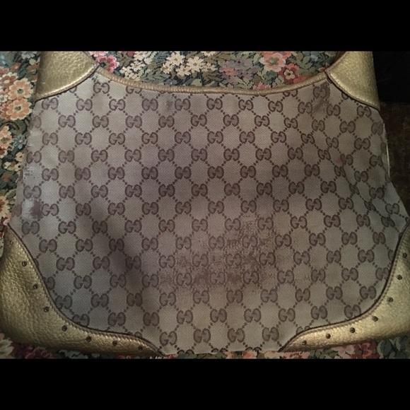Gucci Vintage Rare Metallic Gold Leather Large Hobo Bag - Picture 5 of 7